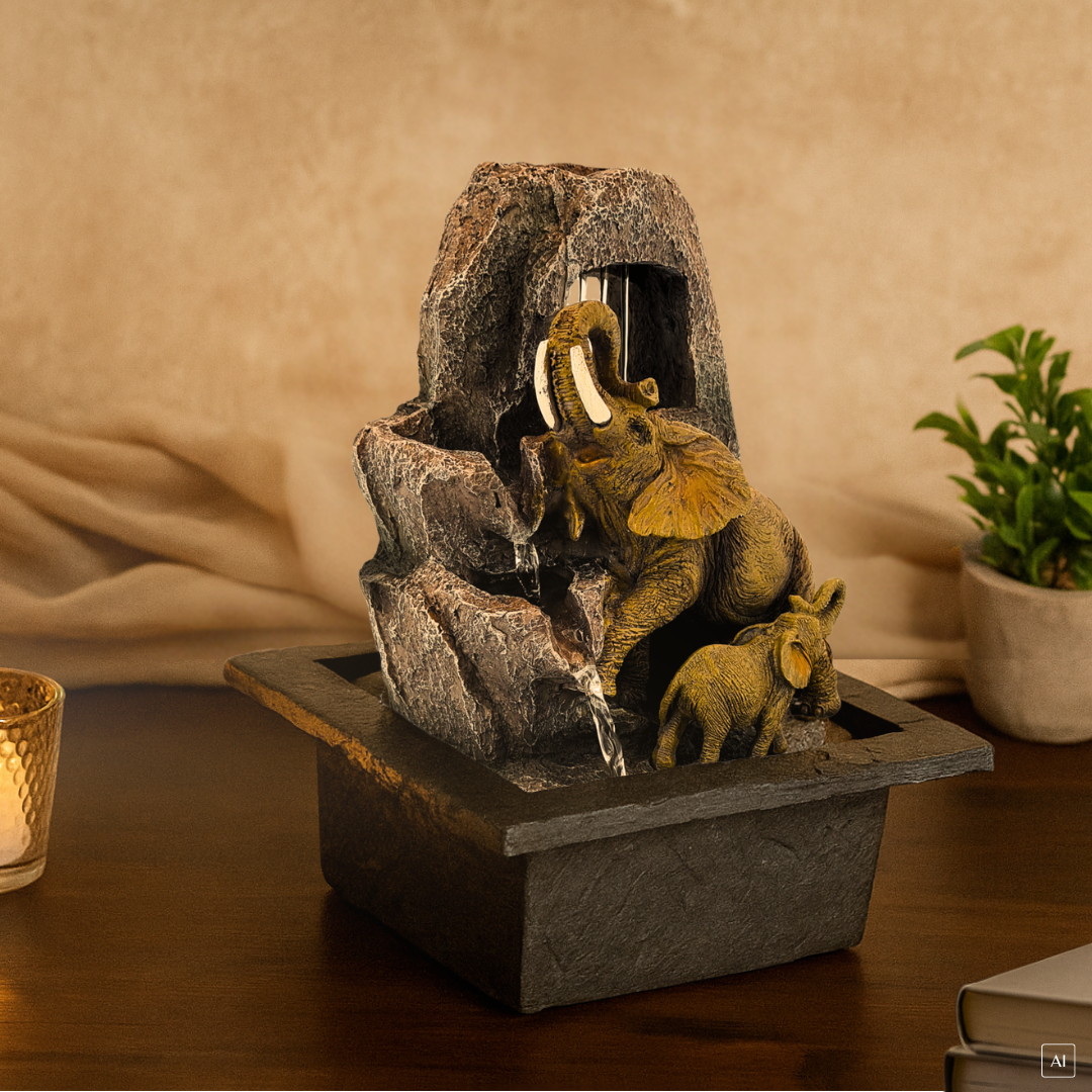 Zimmerbrunnen Elefanten | LED