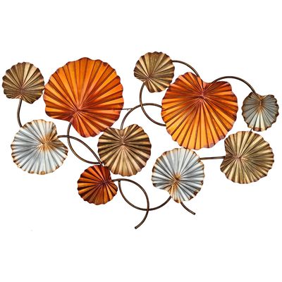 abc HOME – Wanddeko Blumen – Großes Wandbild aus Metall – Gold & Kupfer abc HOME – Wanddeko Blumen – Großes Wandbild aus Metall – Gold & Kupfer