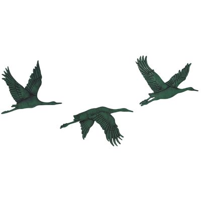 abc HOME – Wanddeko Kraniche – 3er Set Vogel-Wandschmuck – Metall – Grün abc HOME – Wanddeko Kraniche – 3er Set Vogel-Wandschmuck – Metall – Grün