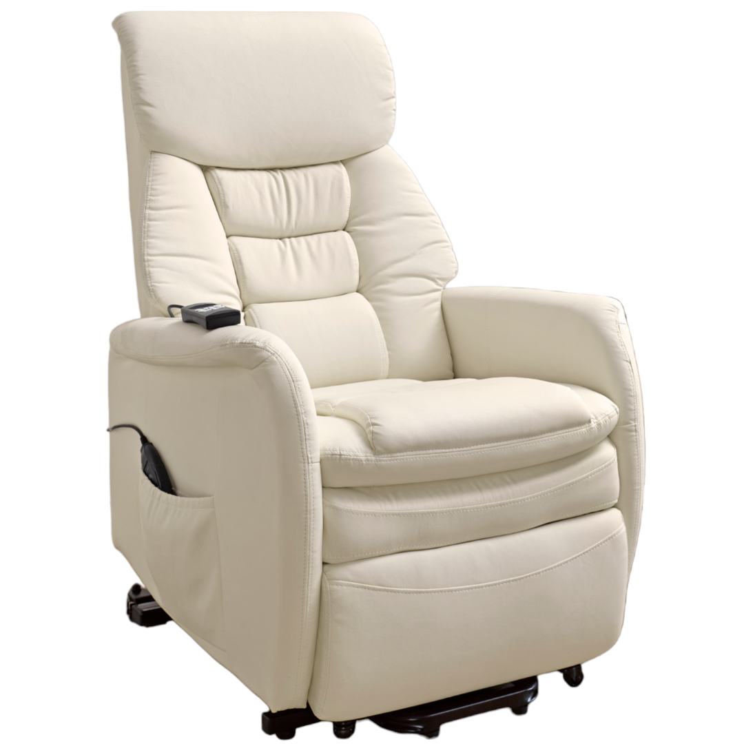 Sessel | Fernbedienung | Massage | Aufstehfunktion | Liegefunktion, Funktionen: Liegefunktion | Aufstehfunktion | Massage, Farbe: Weiß, Bezug: Polyurethan