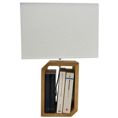 Leuchte | Buchstütze | modern | Holzfuß