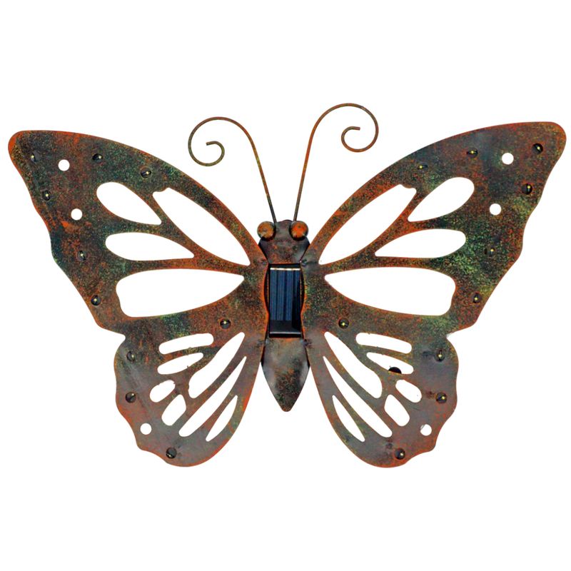 Wanddeko Schmetterling | LEDs | Solarpanel | Lichtsensor | 42 cm B