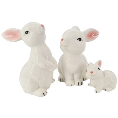 Dekofiguren Hasen | 3er Set | Keramik