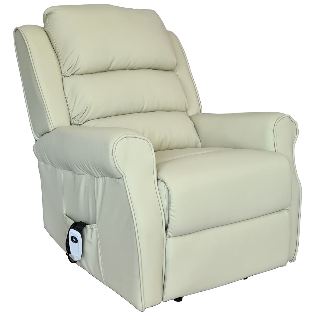 Sessel | PU | Fernbedienung | Aufstehfunktion | Liegefunktion, Funktionen: Liegefunktion | Aufstehfunktion, Farbe: Creme