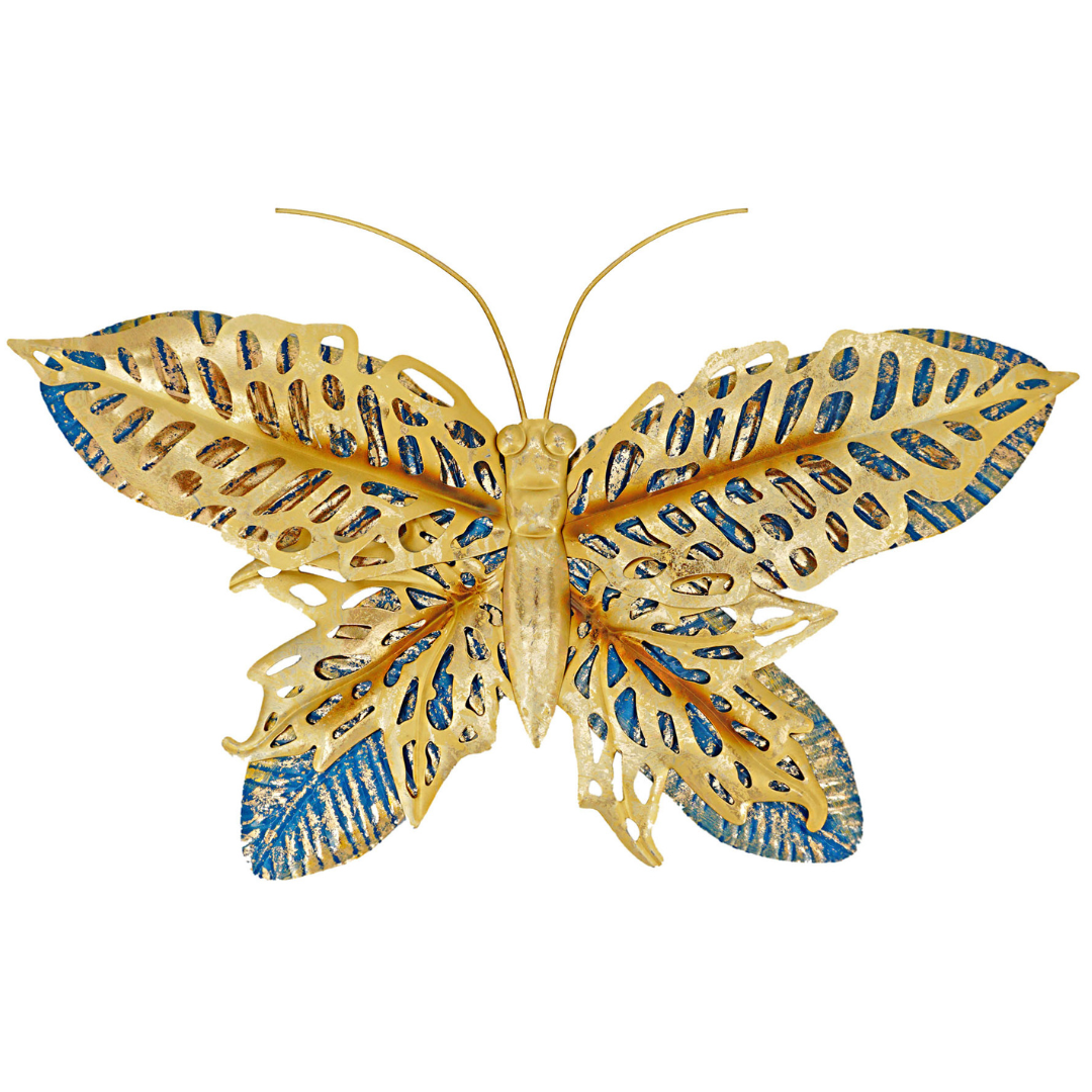 abc HOME – Wanddeko Schmetterling – Wandbild aus Metall – Gold & Blau abc HOME – Wanddeko Schmetterling – Wandbild aus Metall – Gold & Blau