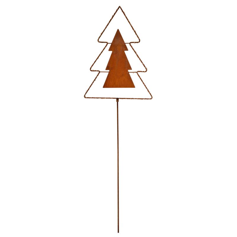 abc HOME – Gartenstecker – LED Tannenbaum für Weihnachten – Metall Edelrost – Braun – 116 cm abc HOME – Gartenstecker – LED Tannenbaum für Weihnachten – Metall Edelrost – Braun – 116 cm