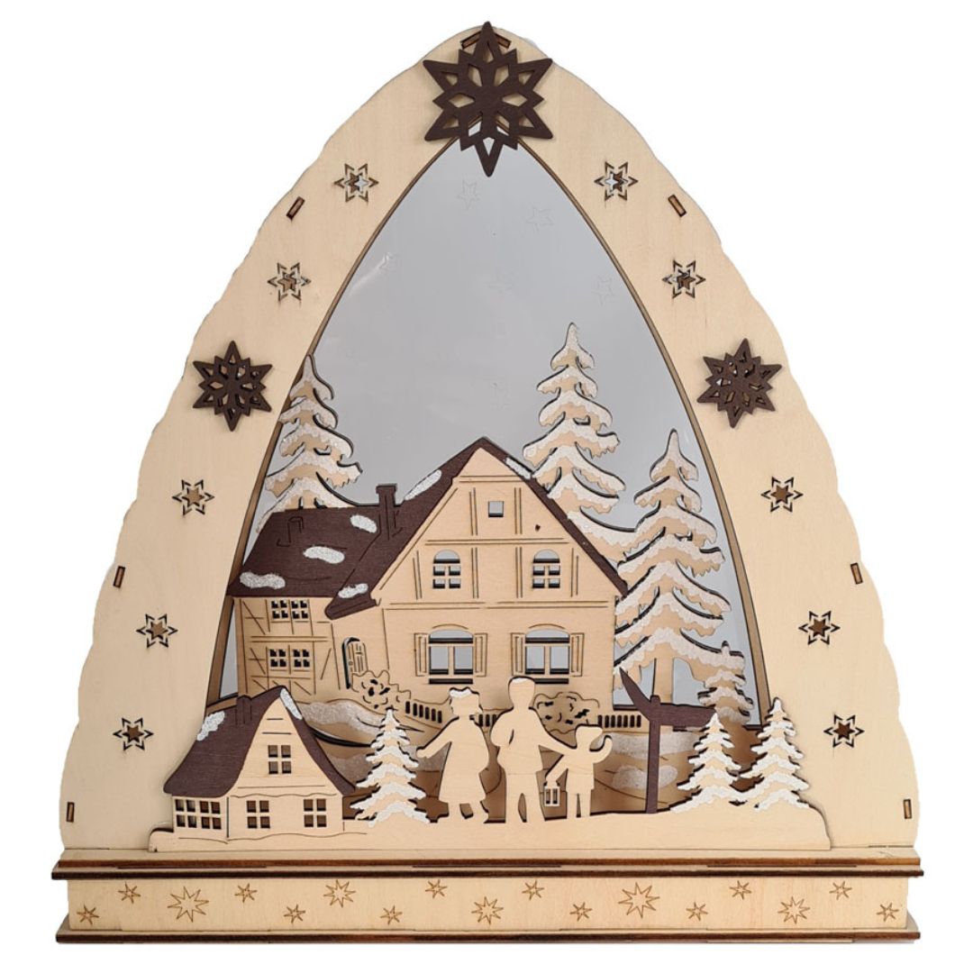 abc HOME – LED Schwibbogen – Stimmungsvolle Weihnachtsbeleuchtung – Holz