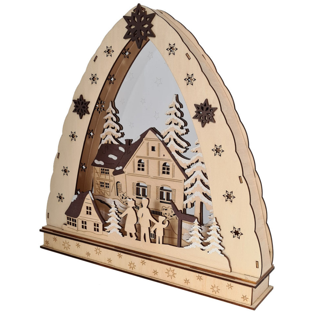 abc HOME – LED Schwibbogen – Stimmungsvolle Weihnachtsbeleuchtung – Holz