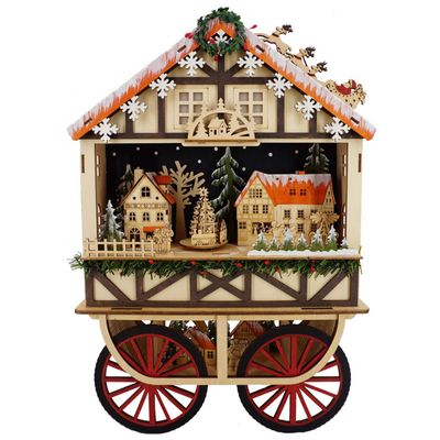 abc HOME – Weihnachtsspieluhr – Beleuchtetes Holzdorf auf Rädern – Sperrholz – 48 cm abc HOME – Weihnachtsspieluhr – Beleuchtetes Holzdorf auf Rädern – Sperrholz – 48 cm
