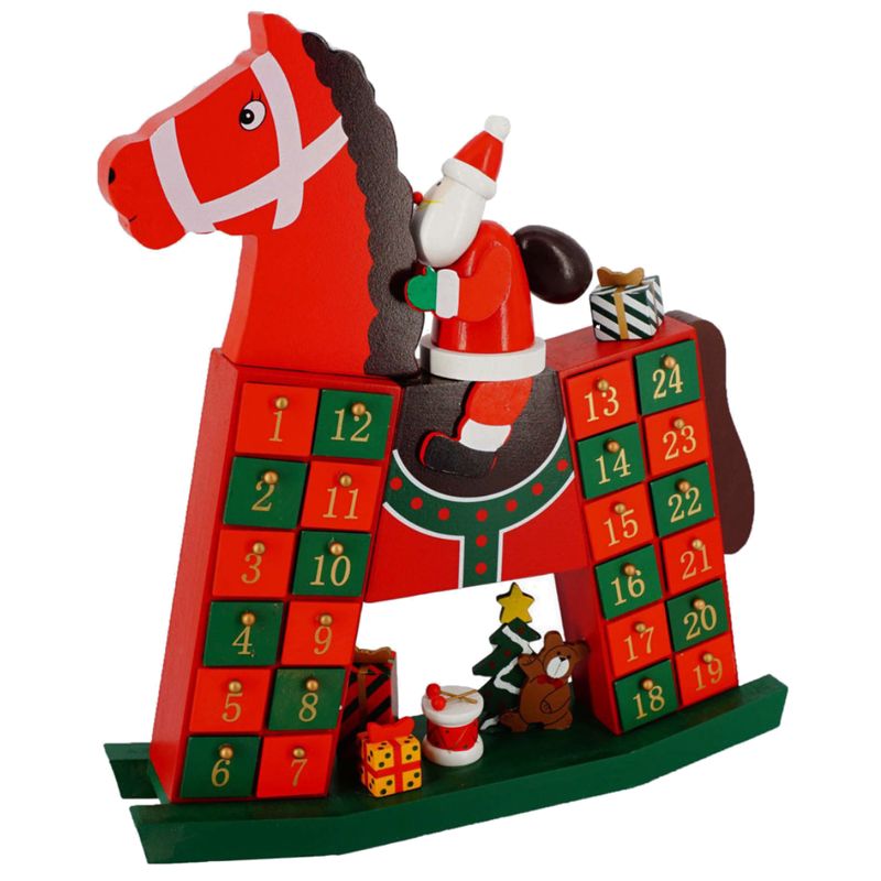 Dekofigur / Adventskalender Schaukelpferd | Weihnachten | 40 cm H