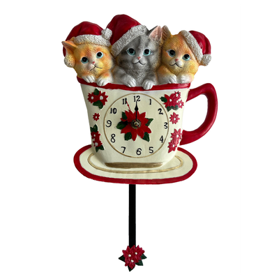abc HOME – Wanduhr Katzenbabys – Weihnachtliche Dekouhr – Polyresin – 34 cm abc HOME – Wanduhr Katzenbabys – Weihnachtliche Dekouhr – Polyresin – 34 cm