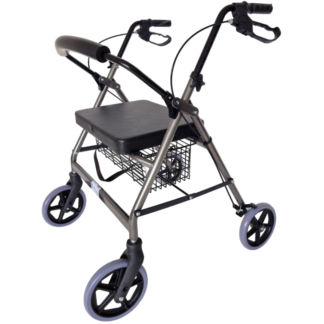 Rollator | klappbar | Metallkorb | extra breite Sitzfläche | verstellbare Höhe