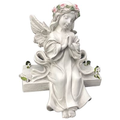 Gartenfigur betender Engel | Kantenhocker | LEDs | batteriebetrieben