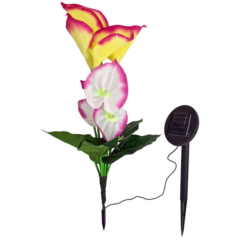 abc HOME – Solar Gartenstecker – Calla-Blume mit 7 LEDs – Gelb/Pink – 53 cm abc HOME – Solar Gartenstecker – Calla-Blume mit 7 LEDs – Gelb/Pink – 53 cm