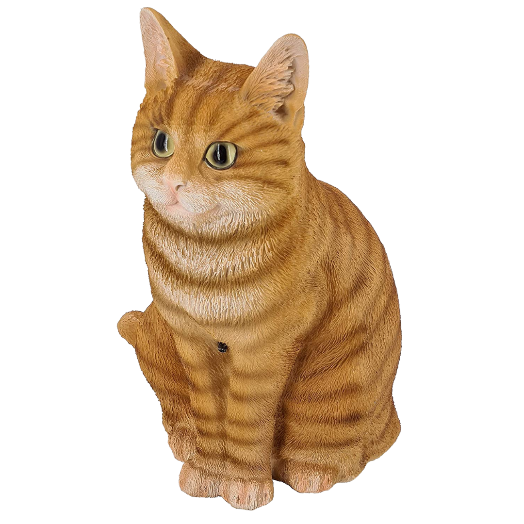 abc HOME – Dekofigur Katze – Tierfigur mit Bewegungsmelder – Polyresin