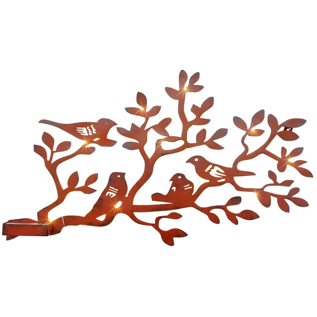 abc HOME – Wanddeko Baum mit Vögeln – Metall-Wandschmuck mit LEDs abc HOME – Wanddeko Baum mit Vögeln – Metall-Wandschmuck mit LEDs