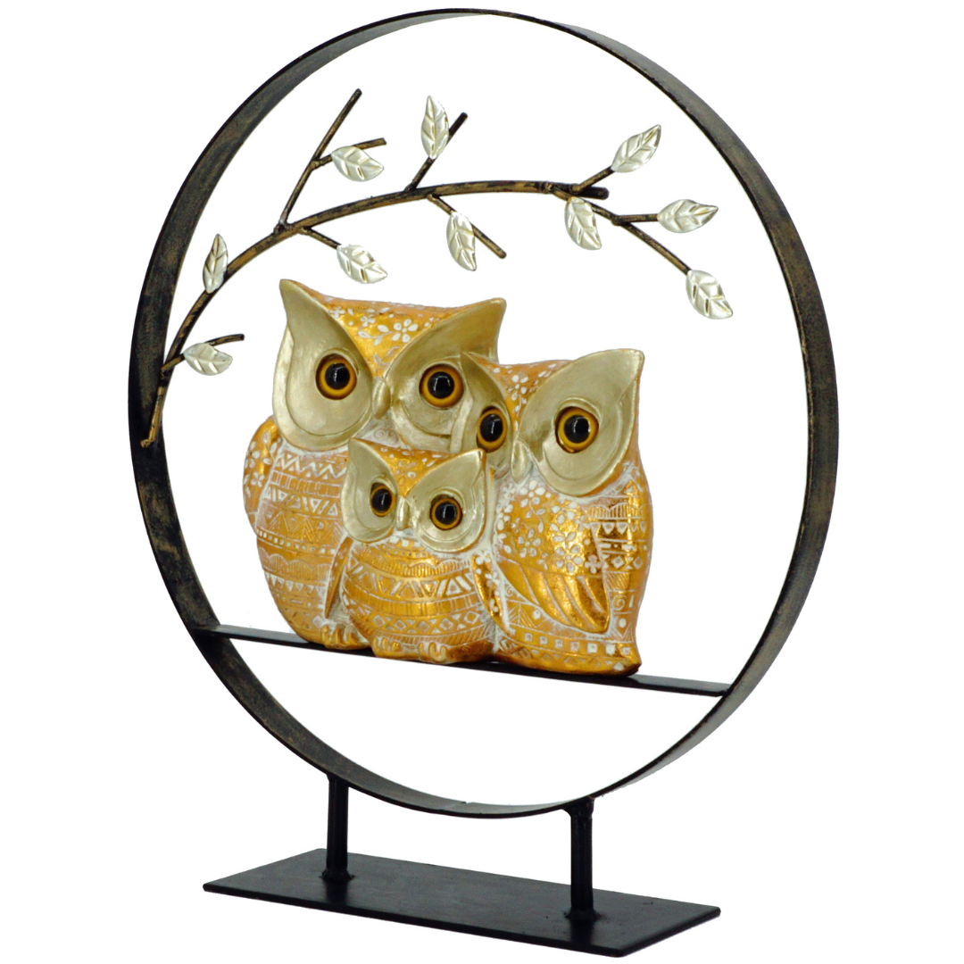 Dekofigur Eulenfamilie | 34 cm H