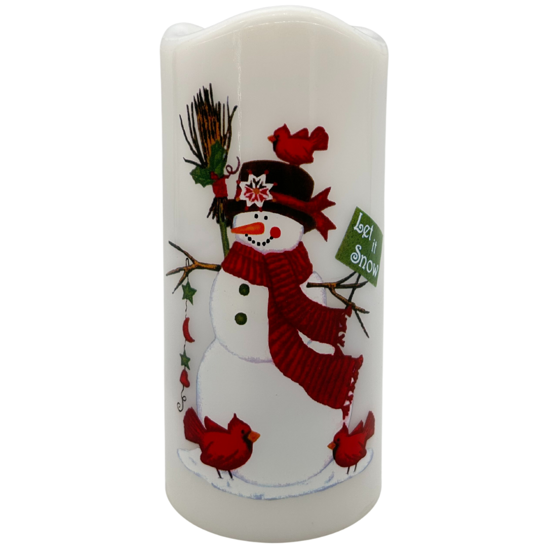 abc HOME – LED Projektionskerze – Weihnachtskerze mit Motiv-Projektor – Kunststoff – 15 cm