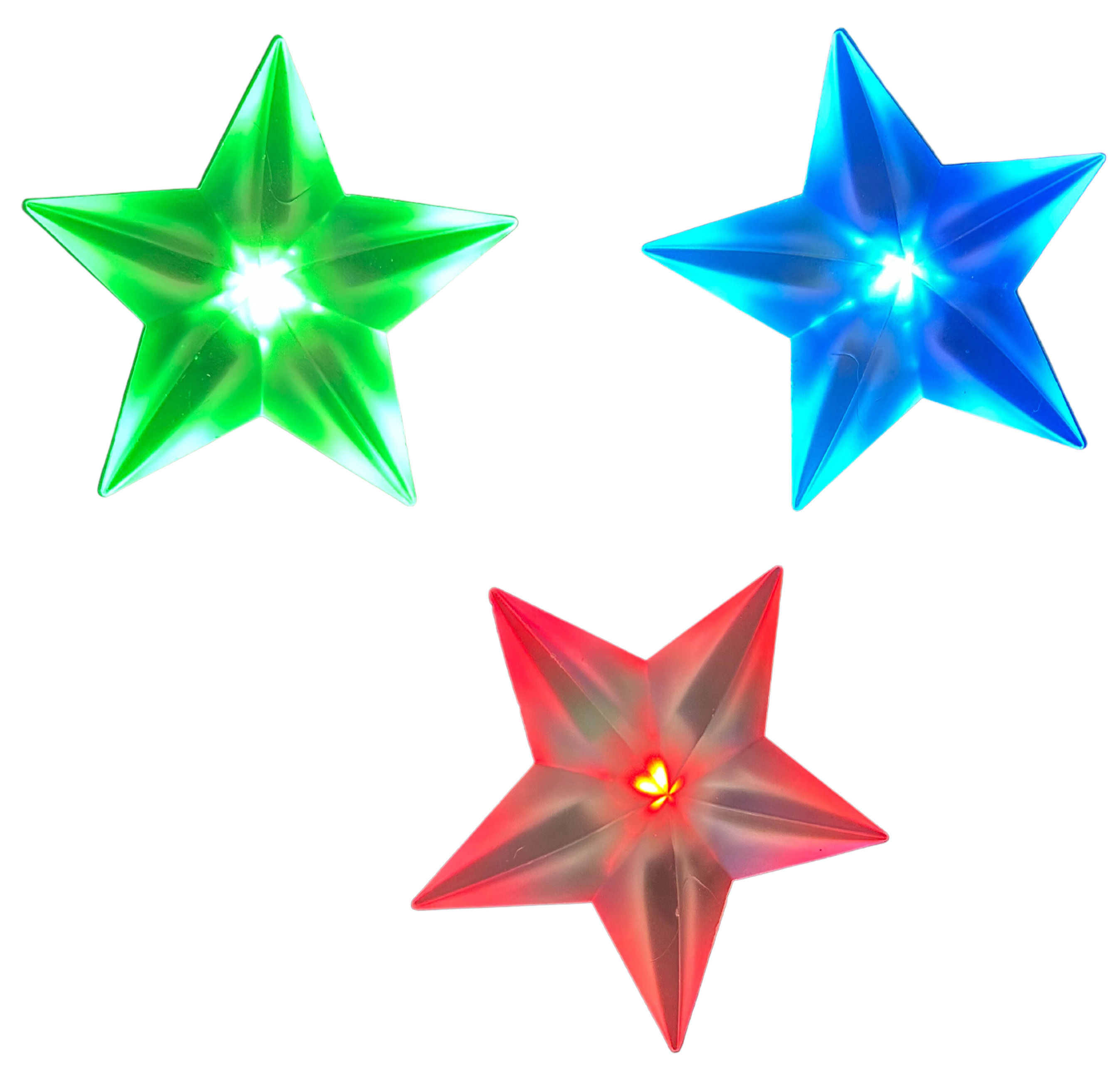 abc HOME – LED Fensterdeko – Weihnachtssterne im 3er Set – Kunststoff – 10x10 cm
