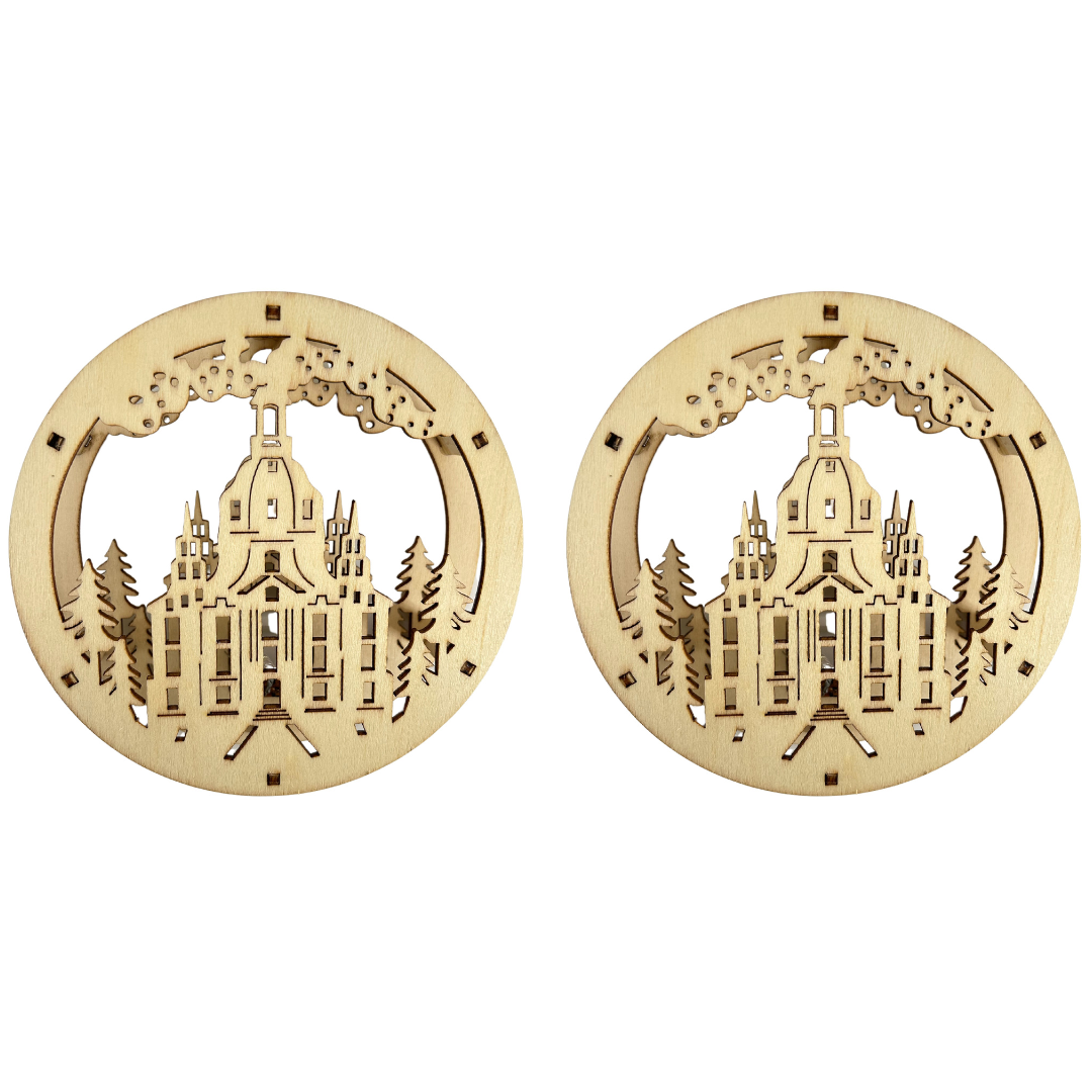 Fensterdeko Kirche | LEDs | 2er Set | batteriebetrieben