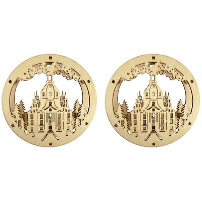 Fensterdeko Kirche | LEDs | 2er Set | batteriebetrieben