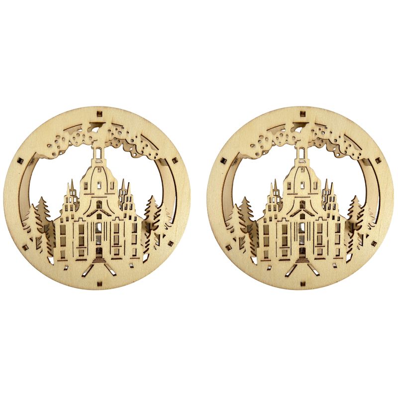 Fensterdeko Kirche | LEDs | 2er Set | batteriebetrieben