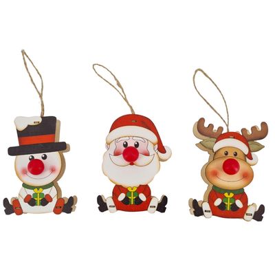 abc HOME – Weihnachtsanhänger LED – 3er Set aus Holz – Batteriebetrieben – 10 cm abc HOME – Weihnachtsanhänger LED – 3er Set aus Holz – Batteriebetrieben – 10 cm