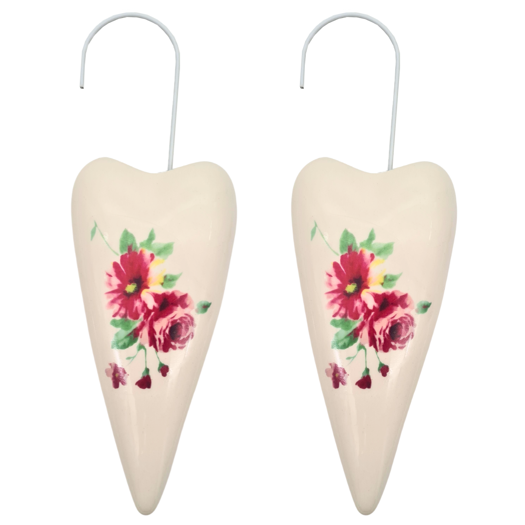 abc HOME – Heizkörper Verdunster – Luftbefeuchter in Herzform – Keramik – 2er Set – 19 cm