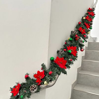 abc HOME – LED Weihnachtsgirlande – Tannendesign dekoriert – 210 cm – Grün-Rot abc HOME – LED Weihnachtsgirlande – Tannendesign dekoriert – 210 cm – Grün-Rot