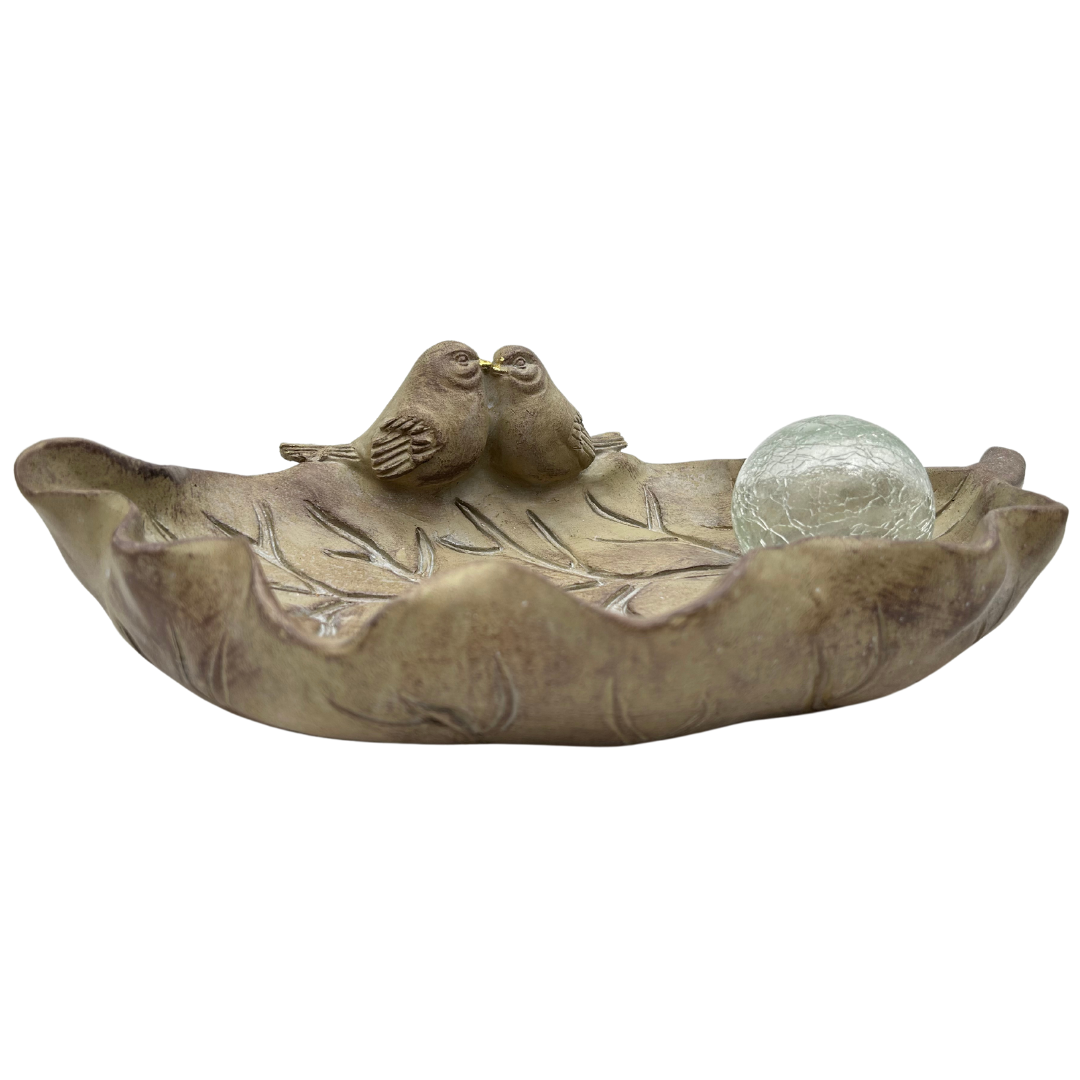 Vogeltränke | Futterstelle | LED | Solarpanel | Lichtsensor | 33 cm B