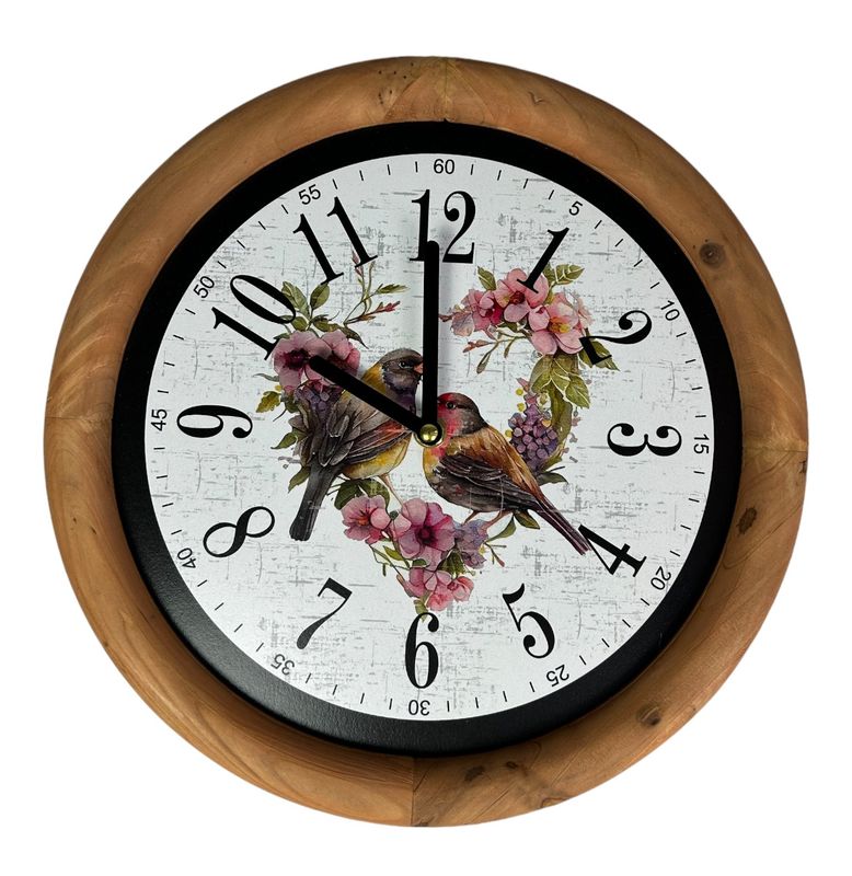 abc HOME – Wanduhr Vögel – Dekorative Uhr mit Vogel-Motiv – Tannenholz & MDF – 30 cm abc HOME – Wanduhr Vögel – Dekorative Uhr mit Vogel-Motiv – Tannenholz & MDF – 30 cm