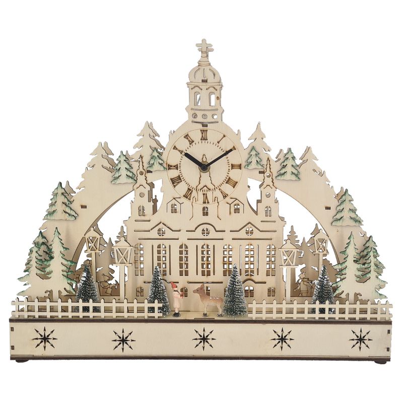 Schwibbogen | 14 LEDs | Uhr | batteriebetrieben