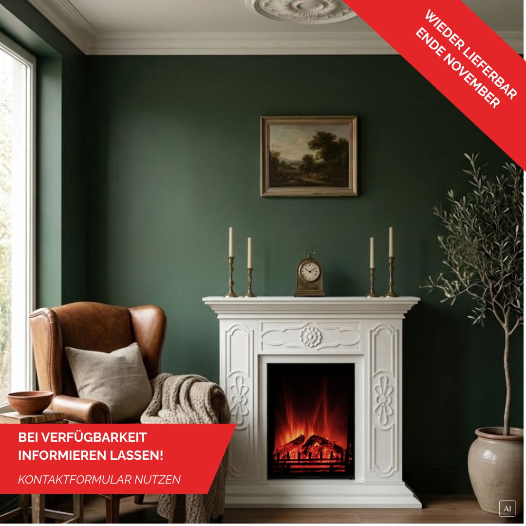 abc HOME – Elektrokamin mit Heizung – LED-Flammensimulation – MDF & Metall – 100x100 cm