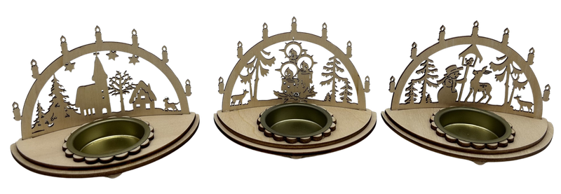Teelichthalter Lichterbögen | Tannenbäume | Weihnachten | 3tlg. Set Teelichthalter Lichterbögen | Tannenbäume | Weihnachten | 3tlg. Set