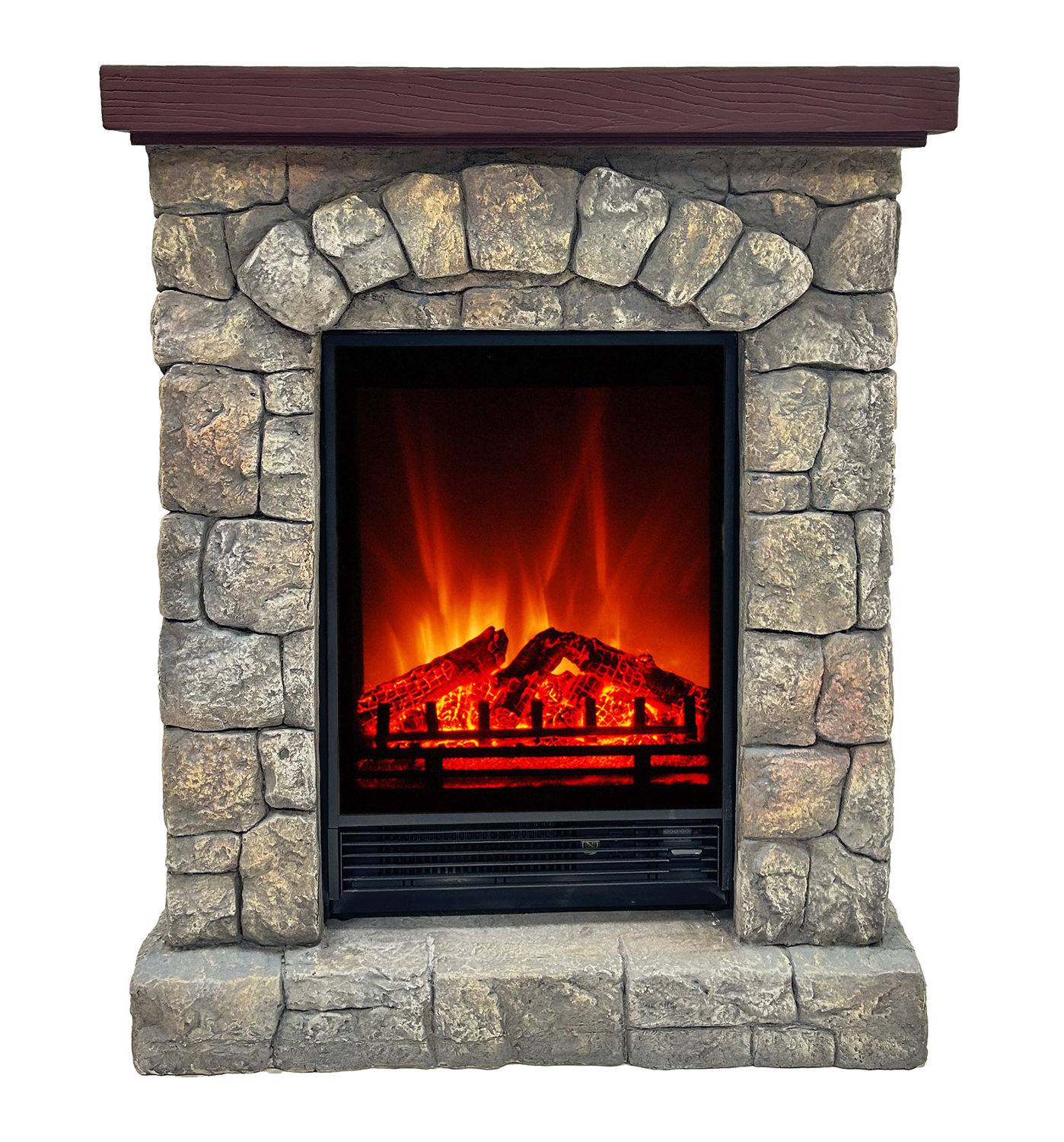 Elektrischer Kamin | Landhausstil | Natursteinoptik | Fernbedienung | Heizfunktion | realistische Flamme Elektrischer Kamin | Landhausstil | Natursteinoptik | Fernbedienung | Heizfunktion | realistische Flamme