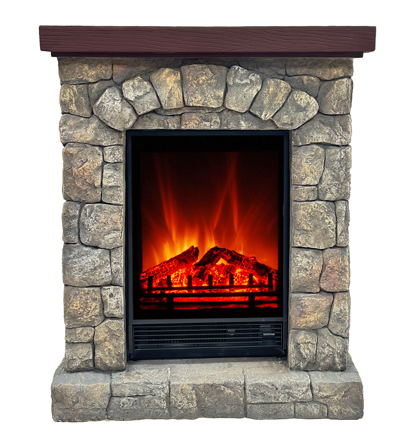 abc HOME – Elektrokamin mit Heizfunktion – Kamin Landhaus – Polystone – 91 cm