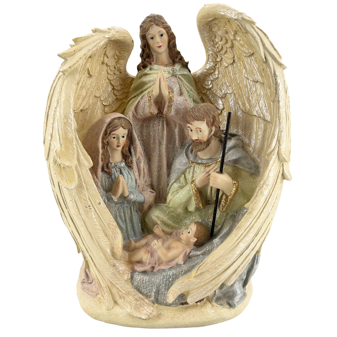 Dekofigur Krippenszene | Engel | Heilige Familie | H 31 cm