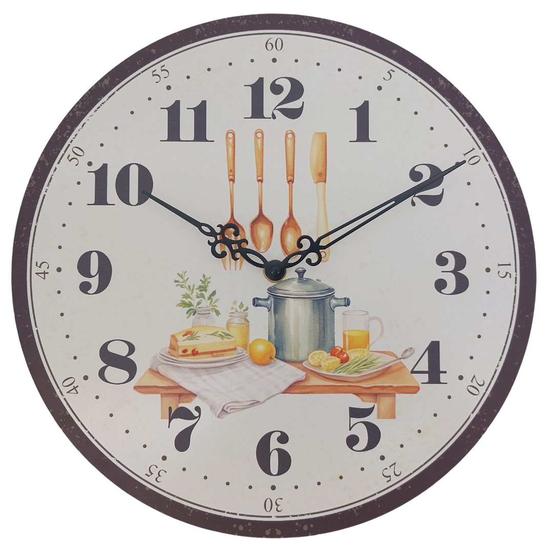abc HOME – Wanduhr Küche – Dekorative Küchenuhr mit Koch-Motiv – MDF & Kunststoff – 30 cm abc HOME – Wanduhr Küche – Dekorative Küchenuhr mit Koch-Motiv – MDF & Kunststoff – 30 cm