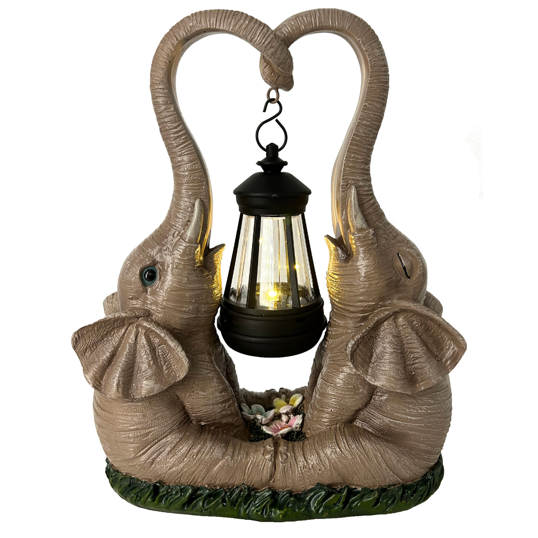 abc HOME Solar Gartenfigur 25cm Polyresin | Elefanten mit LED Laterne & Lichtsensor für Garten & Terrasse solarbetrieben Grau-Braun abc HOME Solar Gartenfigur 25cm Polyresin | Elefanten mit LED Laterne & Lichtsensor für Garten & Terrasse solarbetrieben Grau-Braun