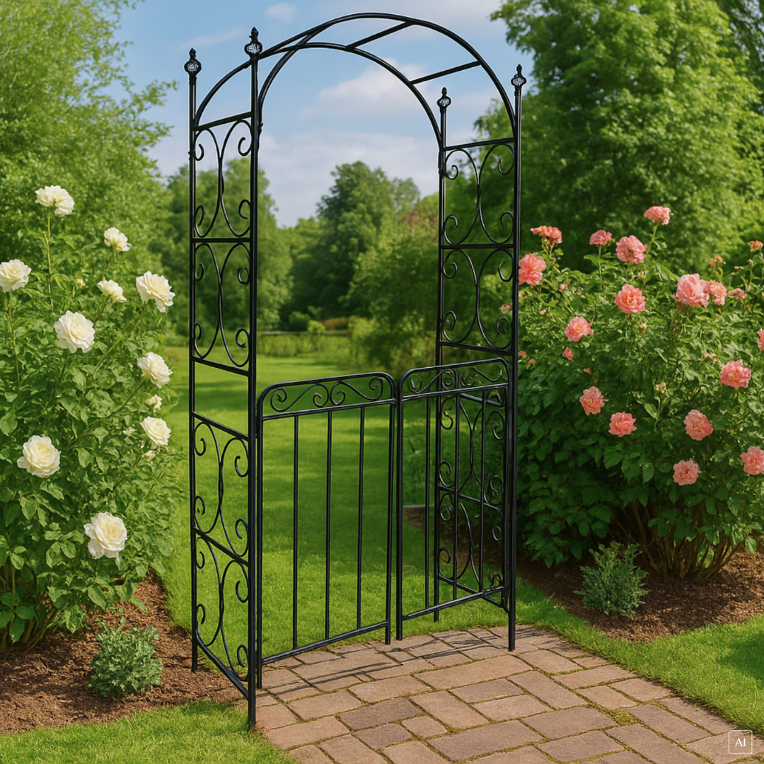 Gartentor & Rosenbogen | 2in1 | mit Erdspießen | 217 cm H