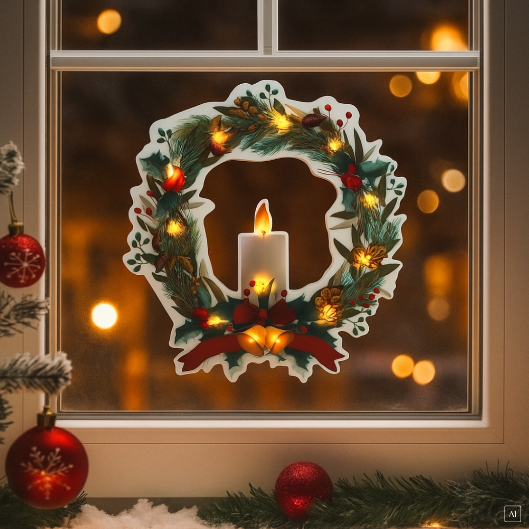 Selbsthaftende Fensterdeko | Batteriebetrieben | LEDs | Timer-Funktion