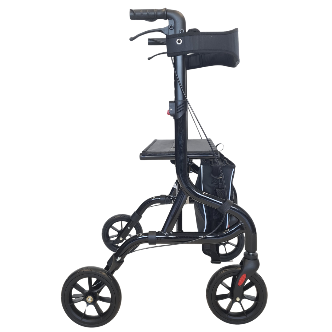 Rollator | Leichtgewicht 6kg Alu | Ankipphilfe | klappbar, Feststellbremse, bis 130kg