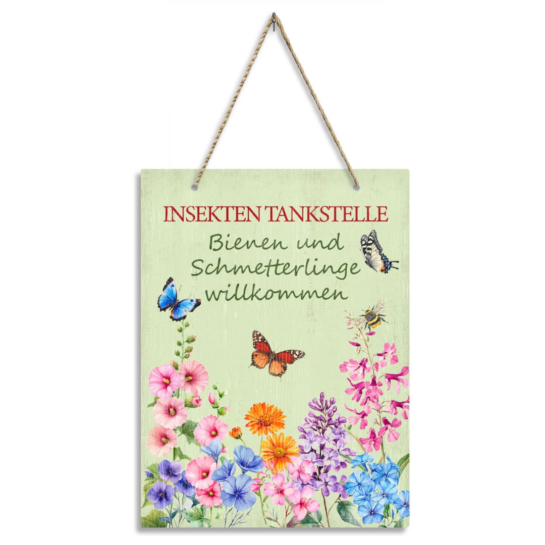 Metallschild Insekten Tankstelle