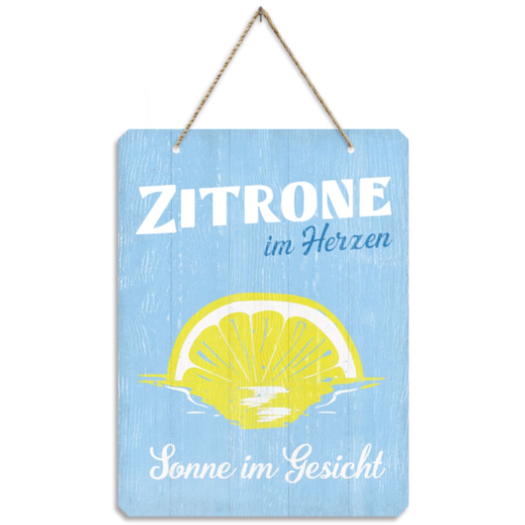 Metallschild Zitrone