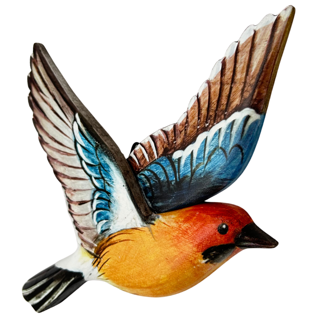abc HOME – Wanddeko Vogel – Dekorativer Wandschmuck aus Holz – 21x16 cm