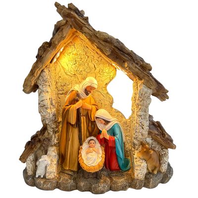 abc HOME – LED Weihnachtsdeko – 23 cm | Krippenszene beleuchtet Batteriebetrieben Warmweiß abc HOME – LED Weihnachtsdeko – 23 cm | Krippenszene beleuchtet Batteriebetrieben Warmweiß