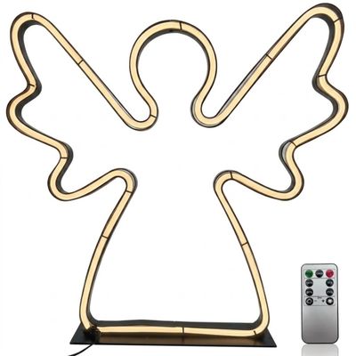 abc HOME – LED Engel – Dekorative Fensterleuchte für Innen & Außen – Dimmbar – Schwarz