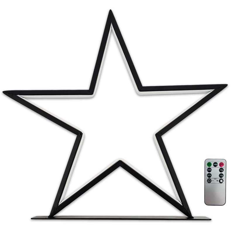 abc HOME – LED Stern – Dekorative Fensterleuchte für Innen & Außen – Dimmbar – Fernbedienung – Schwarz abc HOME – LED Stern – Dekorative Fensterleuchte für Innen & Außen – Dimmbar – Fernbedienung – Schwarz