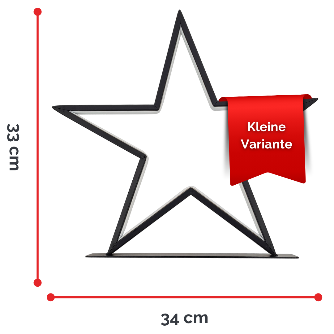 abc HOME – LED Stern – Dekorative Fensterleuchte für Innen & Außen – Dimmbar – Fernbedienung – Schwarz