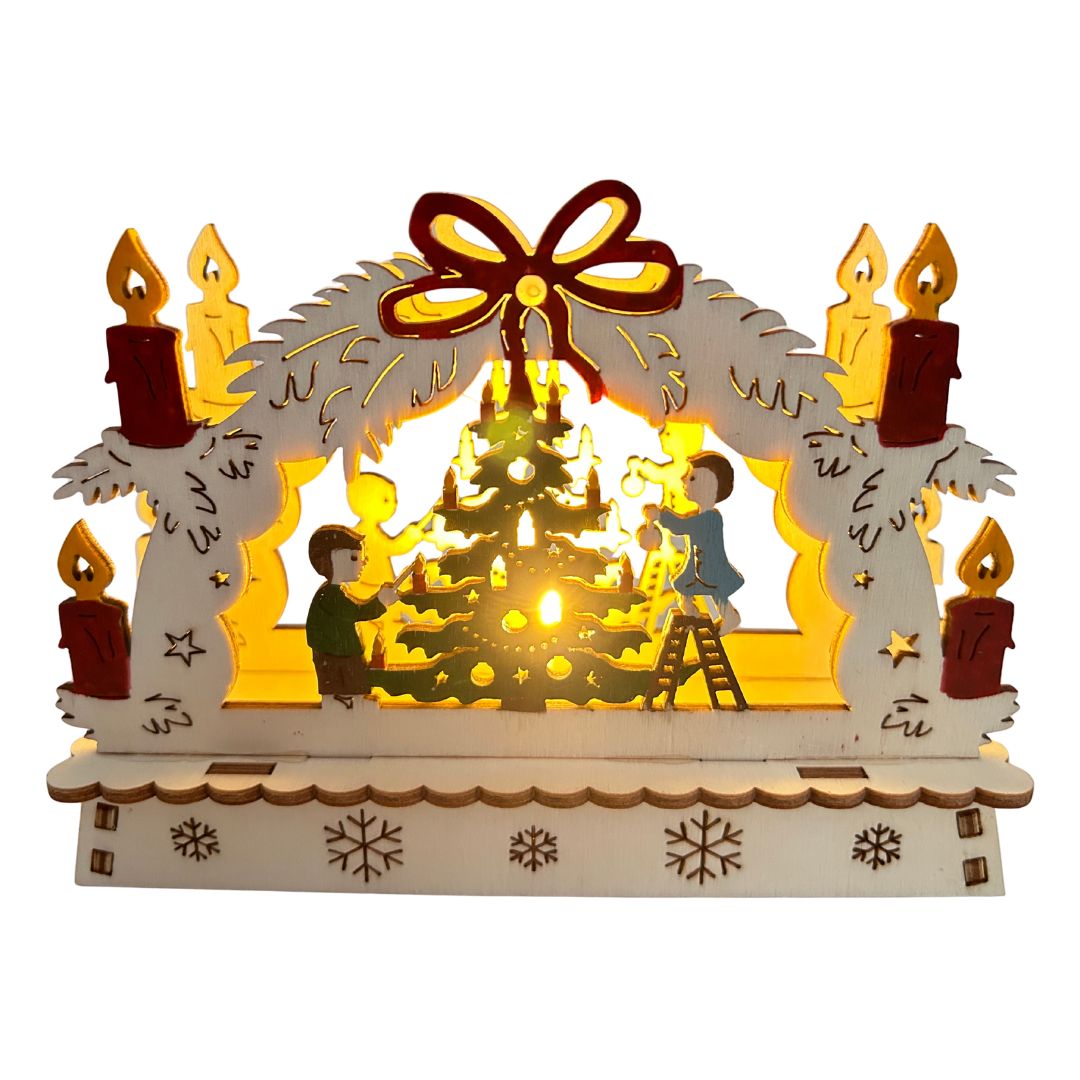 abc HOME – LED Schwibbogen – Stimmungsvolle Weihnachtsbeleuchtung – Holz